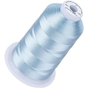 Simthread 5500Yds Embroidery Thread, 5000M High-Yardage 40WT 100% Polyester Thread – 170+ Vivid Colors, High-Speed Rated – Compatible with Brother, Singer, Janome & More - Powder Blue S059
