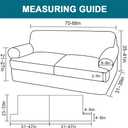 Turquoize 3 Piece T Cushion Sofa Slipcovers Stretch Couch Cover Furniture Covers with 2 Individual T Cushion Covers, Machine Washable (2 Cushion Sofa, Sand)