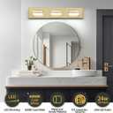 OKELI 3 Light Bathroom Vanity Light Gold Modern 24W LED Dimmable Vanity Light Over Mirror 350° Adjustable Lamp Head Cold White 6000K ETL Listed 22Inch