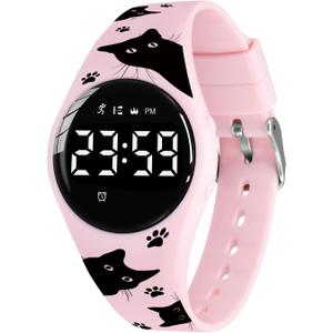 Kids Watches for Girls Boys Digital Sport Watch with Step Counter Pedometer Vibration Alarm Clock, No App Waterproof Fitness Tracker Kids Watch Boys Girls Teens Students Ages 5-16