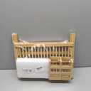 HBlife Dish Rack, Bamboo Folding 2-Tier Collapsible Drainer Dish Drying Rack with Utensils Flatware Holder Set (Dish Rack with Utensil Holder)