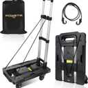 Folding Hand Truck,500lbs Foldable Moving Dolly Cart,Luggage Cart with 5 Wheels & Brakes,Portable Hand Cart Collapsible Dolly with Adjustable Handle & 2 Ropes for Travel Shopping Airport Office (5 Wheels-s)