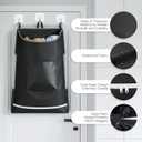Hanging Laundry Hamper Bag, Extra Large Storage Space (30"x21"x4"), with 6 Hooks, Suitable for Dirty Clothes Storage, Wall Mounted and Door Mounted Laundry Basket