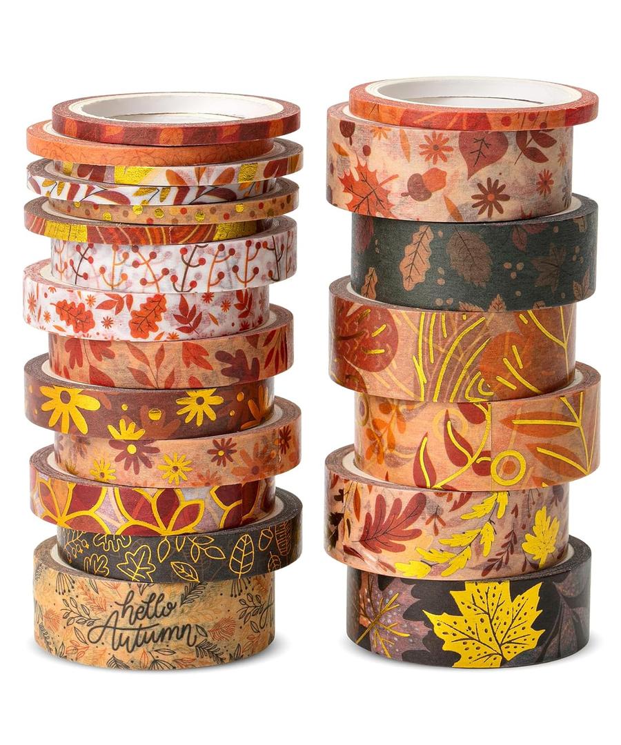 Mr. Pen- Washi Tape Set, 21 Rolls, Autumn Leaves, Decorative Tape, Washi Tapes, Scrapbook Tape, Scrapbook Washi Tape for Journaling, Craft Tape