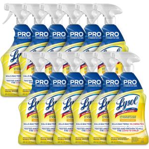 Lysol Pro All-Purpose Cleaner, Advanced Deep Cleaning Sanitizing and Disinfecting Spray, For Commercial Use, Use to Clean and Deodorize, Lemon Breeze Scent, 32oz (Pack of 12)