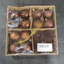 Christmas Ornaments Brown Balls Christmas Decorations Xmas Tree Shatterproof Champagne Velvet Ball Ornaments for Holiday Farmhouse Party Indoor Outdoor Rustic Vintage Decor 16 Pcs