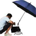 HVAC Umbrella With Magnetic Base Kit,Can Stay Cool and Dry when Doing Outdoor Repair Work, Magnetic Umbrella HVAC Tool for Outside Work(60" Width, Blue)