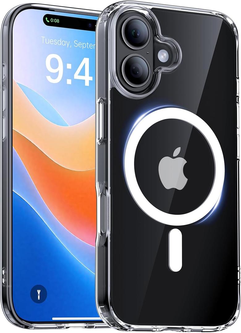 Magnetic for iPhone 17 Case,[Anti-Slip][Compatible with MagSafe][Military Grade Drop Protection] Shockproof Protective Translucent Matte Phone Case for iPhone 17 Case,Clear