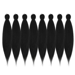 Pre-stretched Braiding Hair - 12 Inch 8 Packs Natural Black Short Braiding Hair For Twist or Box Braids, Yaki Texture Hot Water Setting Synthetic Braiding Hair Extensions (12 Inch, 1B-8P)