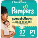 Pampers Baby Diapers - Swaddlers - Size P1, 27 Count, Ultra Absorbent Disposable Preemie Diaper