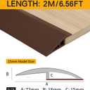 BNELL Carpet & Floor Edging Trim Strip,Self Adhesive-PVC Floor Transition Strip,Threshold Transitions Suitable for Threshold Height Less Than 15mm (6.56FT_Coffee)