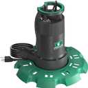 PUMPMAN Automatic Submersible Pool Cover Pump 110 V 1/4 HP 2800 GPH with 2/5 Check Valve Adapter For All Swimming Pools Spas Hot Tubs Rooftops Water Beds With 10FT Power Cord