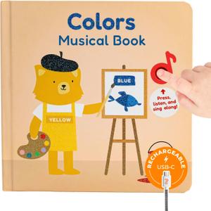 Cali's Books Colors Book for Toddlers 1-3 - Musical Books for Kids, Interactive Talking Baby Sound Book, Educational Song Learning Toys, Sing and Learn Music Toy for Babies