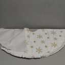 Christmas Tree Skirt 30/36/49 inches Xmas White Tree Skirts Snowflake Embroidery for Christmas Decorations Holiday Party 198 Gold 78