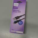 Philips USB Charging Cable with Lightning Connector, 4 Ft Long Cord, Apple MFi Certified, Compatible w/Apple iPhone Xs Max/XS/XR/X/8 Plus/8/7 Plus/7/SE, iPad, iPad mini, iPad Air, Black, DLC4104V/37