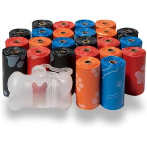 Best Pet Supplies Dog Poop Bags for Waste Refuse Cleanup, Doggy Roll Replacements for Outdoor Puppy Walking and Travel, Leak Proof and Tear Resistant, Thick Plastic - Assorted, 360 Bags