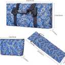 American Mahjong Game Set, 166 Blue Tiles (1.2), 4 All-in-One Color Rack/Pushers & Drawstring Bag, Complete Mahjong Sets with Blue Printed Carrying Bag and Mahjong Tile Set Accessories