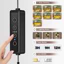 Bamworld Tall Plant Stand Indoor with Grow Light Corner Plant Stand for Indoor Plants 5 Tier Metal Wood Plant Shelf with Grow Lights for Living Room Bedroom Patio Garden Balcony Decor (Brown Oak plus)