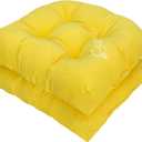2 Pcs Outdoor Seat Cushions, Yellow Waterproof U Shaped Outdoor Chair Cushions Patio Chair Seat Pads for Porch, Garden Furniture