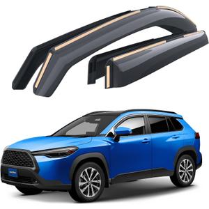 Goodyear Shatterproof in-Channel Window Deflectors Compatible with Toyota Corolla Cross 2022-2025, Rain Guards, Window Visors for Cars, Vent Deflector, Car Accessories, 4 pcs - GY007895 (For Corolla Cross 22-25)
