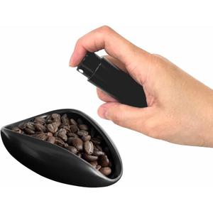 Barista Warrior Coffee Bean Dosing Cup and Spray Bottle Kit - Ceramic Single Dosing Tray, Static Reducing Spray (Black)