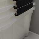 IRIS USA 19 Qt Stackable Plastic Storage Bins with Lids, 6 Pack - BPA-Free, Made in USA - Discreet Organizing Solution, Latches, Durable Nestable Containers, Secure Pull Handle - Pearl