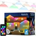 Permanent Outdoor Lights - 100FT Smart AI RGB+IC LED with 72 Lights, IP67 Waterproof, 75+ Scene Modes, Alexa/Google/Remote Control Enabled, DIY Music Sync for Christmas, Holiday & Home Decor, White