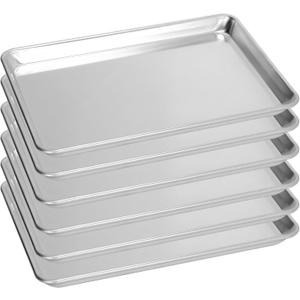 BIEAMA 6 Pack 15" × 21" Baking Sheet Pan Aluminum Commercial cookie sheets for baking