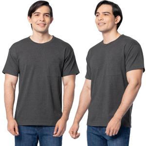 Fruit of the Loom Mens Eversoft Cotton Short Sleeve Pocket T-Shirts, Breathable & Tag Free, 2-Pack (XX-Large)