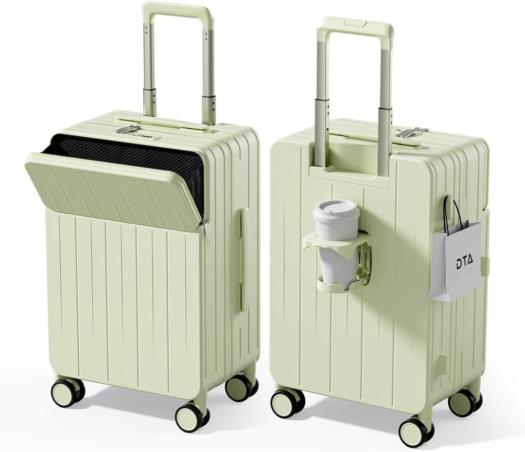 Top Opening PC Hard Shell Suitcase, 20-inch International Carry On Luggage with Front Pocket, TSA Lock, 360 Spinner Wheels, Lightweight - Ideal for Business (Mint Green, Carry-On 20-Inch)