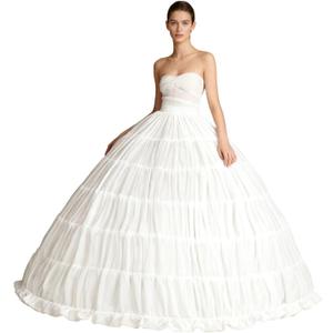 Women Puffy Crinoline Petticoat 6 Hoop Skirt Slips Long Underskirt for Quinceanera Wedding Bridal Dress (White)