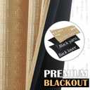 jinchan 95% Blackout Boho Curtains 63 Inch Length for Bedroom Mustard Yellow Geometric Printed Grommet Top Room Darkening Thermal Insulated Window Drapes 2 Panels