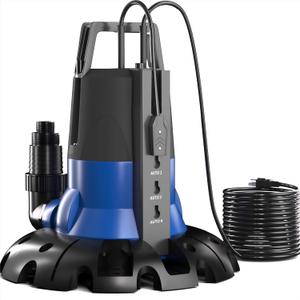 1/2 HP Automatic Pool Cover Pump 3200 GPH Submersible Sump Pump Inground & Above Ground, Heavy Duty Water Pump with 25 Feet Power Cord for Swimming Pool Garden Pond Basement Window Well