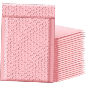 Famagic Bubble Mailers 6x10 Inch 50pc Light Pink Shipping Bags, Chic Packaging Bags For Small Business, Colored Padded Mailing Envelopes, Opaque Matte Self Seal Bubble Poly Mailers Bulk #0