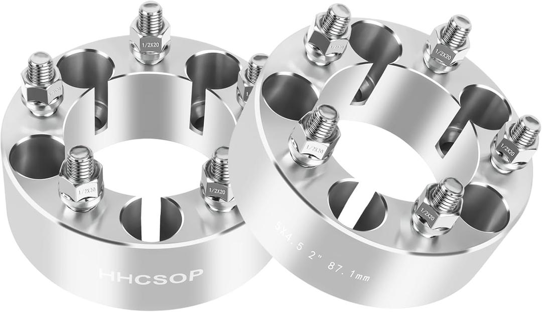 5x4.5 Wheel Spacers 2" (50mm) for Jeep Cherokee Wrangler Comanche Grand Cherokee Liberty/ Ford Ranger Mustang Explorer/ Mercury Lincoln, 2PCS 5x114.3mm Wheel Adapter 87.1mm Hub Bore with 1/2"x20 Studs