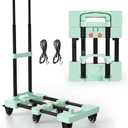 Voipvvii Folding Hand Truck 500lbs, Portable Heavy Duty Dolly Cart, 6 Wheels Collapsible Luggage Cart with 2 Elastic Ropes  Compact Trolley Cart for Easy Moving  Ideal Hand Cart for Travel and More