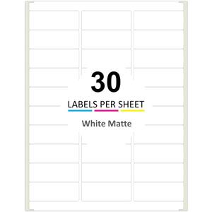 Printable Address Labels for Laser & Inkjet Printers Blank Mailing Labels 30 Labels per Sheet 2.625 x 1 Inch (3000/100 Sheets)