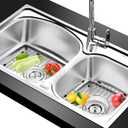 Orgneas Sink Protectors for Kitchen Sink, Single Bowl Sink Bottom Grid 12.5"x16"x1.25", 304 Premium Stainless Steel Grid Insert Sink Grate Drying Rack Centered Drain, 1 Pcs