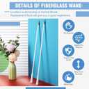Bokon 2 Pieces White Fiberglass Blind Wand Vertical Blinds Stick Replacement with Hook and Handle for Window Opener Accessory(36 Inch)