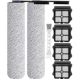 for ONE S5 Bluefor ONE S5 Pro 2Roller Brush and Filters for Tineco Floor ONE S5 /Floor One S5 Pro Cordless Wet Dry Vacuum Cleaner, Replacement Parts Include 2 Brush Rollers,4 Filters