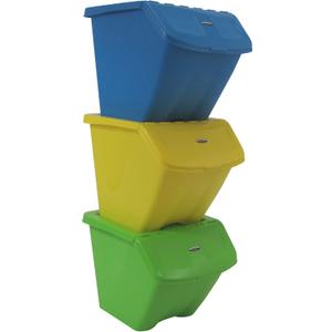 Redmon since 1883 10 Gallon Stackable Shutter 3 PC Set Bins (7319), 43.5 inches H