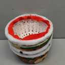 Youyole 4 Pieces Christmas Basket for Gifts Woven Bamboo Xmas Round Gingerbread Basket Small Santa Claus for Christmas Party Supplies Gift Snack Storage (Cute)