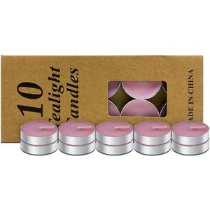 4 x 10 Pack Tea Candles Wedding Party and Home Decoration Votive Parties Tealight Small Wishing Bulk with 1.5-2 Hours Extended Burn Time Mini for Birthday Emergency Family (Pink)