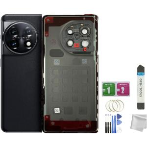 for Oneplus 11 Back Glass Cover with Camera Glass Lens Replacement for OnePlus 11 5G All Versions +Tools (Black) for Oneplus 11 Back Glass Cover with Camera Glass Lens Replacement for OnePlus 11 5G All Versions +Tools (Black)