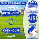 6PCS Open House Signs with Stakes Double Sided Blue Open House Directional Arrow Signs for Real Estate 16 x 5'' Corrugated Plastic Waterproof Yard Sign for Property Sale Transaction Event Arrows Sign