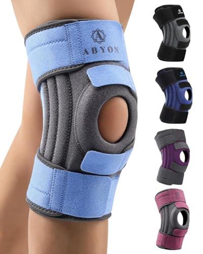 ABYON Knee Brace for Women & Men Meniscus Tear, ACL, Arthritis, Knee Support with Triple Side Stabilizers and Adjustable 360° Wraparound Strap for Maximum Knee Pain Support and Fast Recovery, M