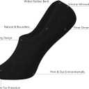 DIBAOLONG Women's No Show Socks Non Slip Flat Boat Line Low Cut Socks (6-12 Packs) (Black)