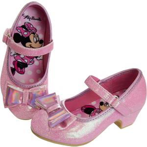 Disney Shoes - Girls Mary Jane Flat Pump Strap with Bow - Kids Character Princess Dress up Costume Flower School Party Flats Slip on - Toddler/Little Kid (Pink-minnie)