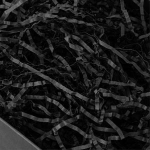 PLINJOY 4 OZ Crinkle Cut Paper Shred Filler for Gift Basket Shredded Confetti Paper Box Stuffing Easter Basket Grass (Black)