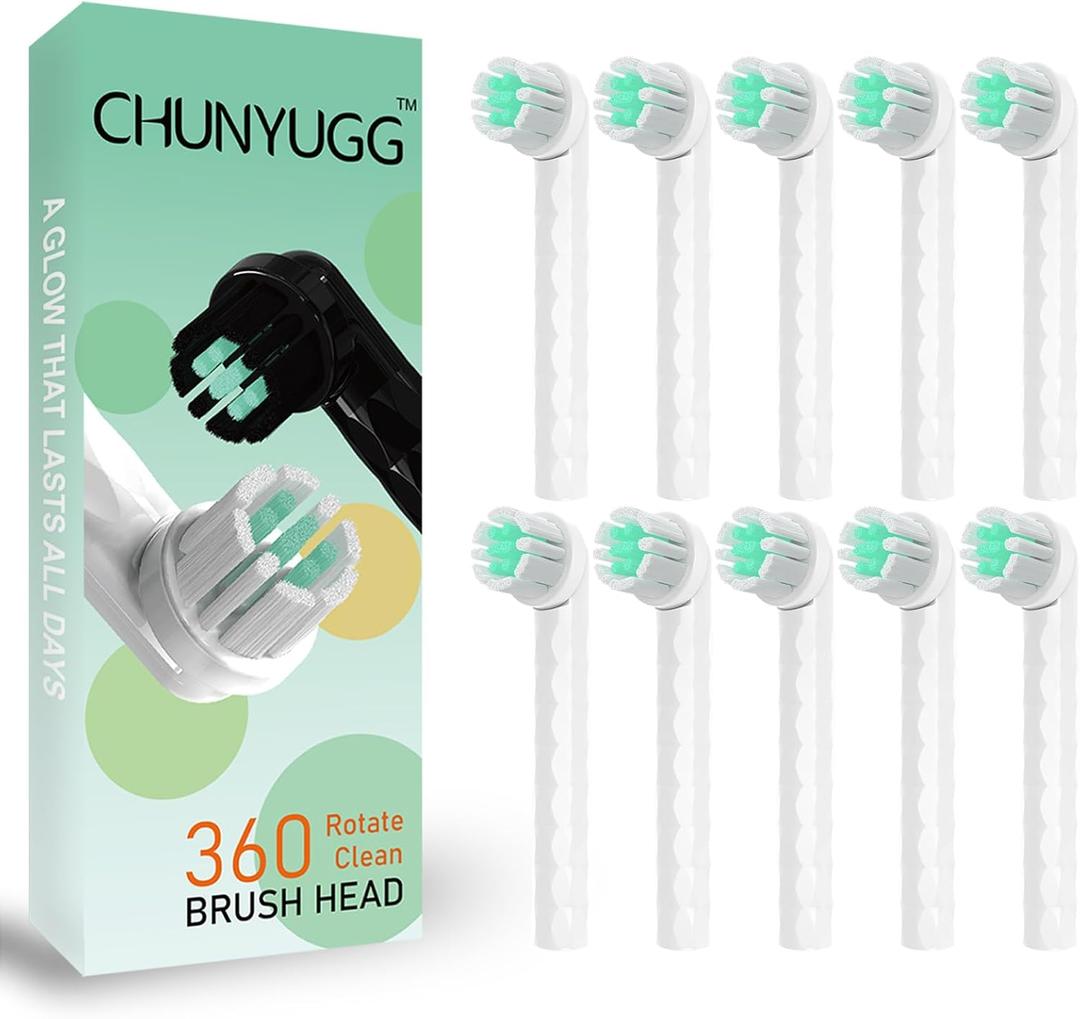 10 Pack Toothbrush Replacement Heads Compatible with Quip Rev 360 Oscillating Electric Toothbrush, Brush Head Refill for Adult, White
